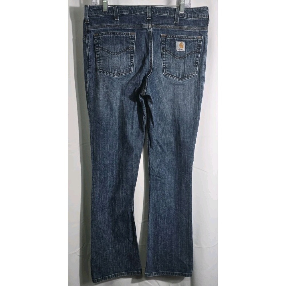 Carhartt Womens Sz 14x32 Traditional Fit Boot Cut‎ Jeans Cowgirl - Picture 2 of 6
